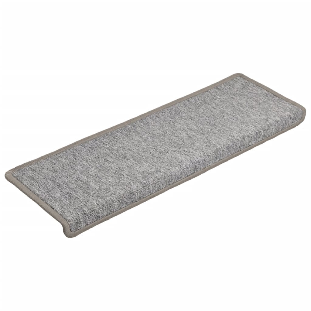 Esteras de escalera de Vidaxl 15 st 65x21x4 cm gris claro