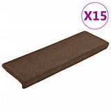 Vidaxl stair mats 15 st 65x21x4 cm brown