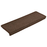 Vidaxl trapmatten 15 st 65x21x4 cm bruin rechthoekige rand