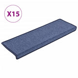 Vidaxl Stair Mats 15 St 65x25 cm niebieski