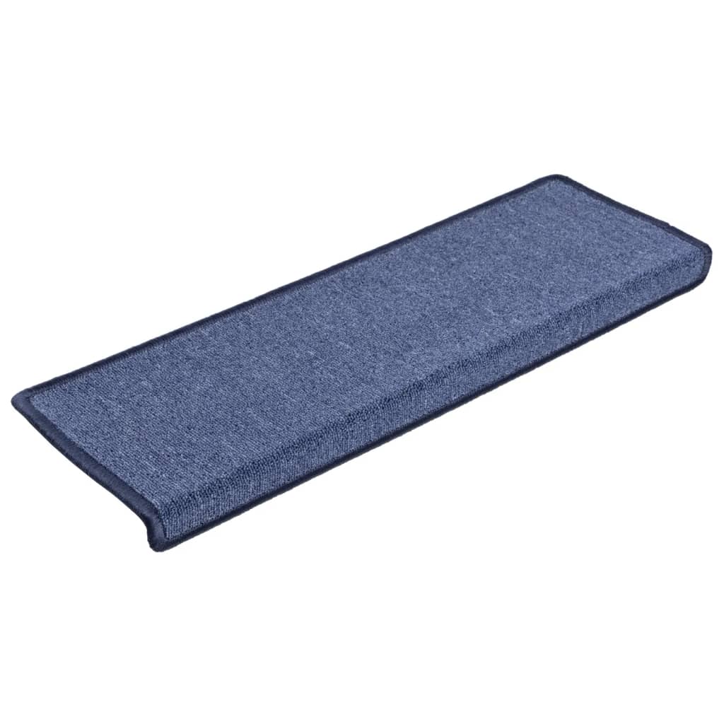 Vidaxl Stair Mats 15 St 65x25 cm niebieski