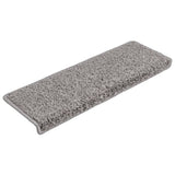 Vidaxl trapmatten 15 st 65x21x4 cm grijs rechthoekige rand