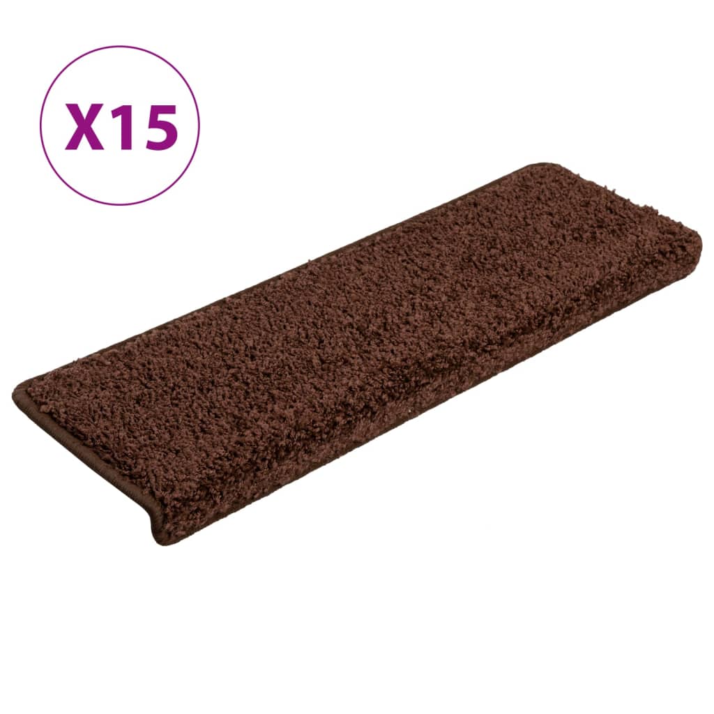 Vidaxl stair mats 15 st 65x21x4 cm brown