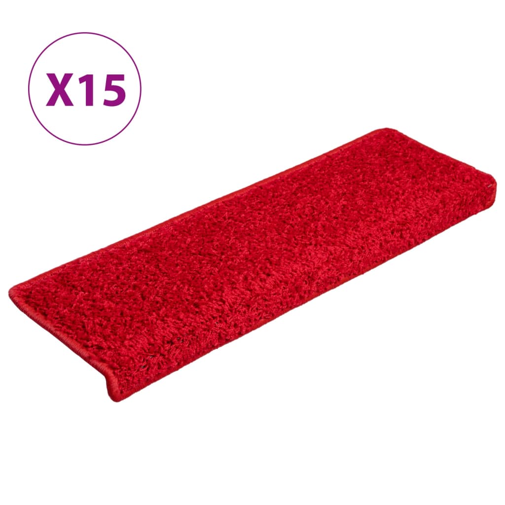 VidaXL Trapmatten 15 st 65x21x4 cm rood