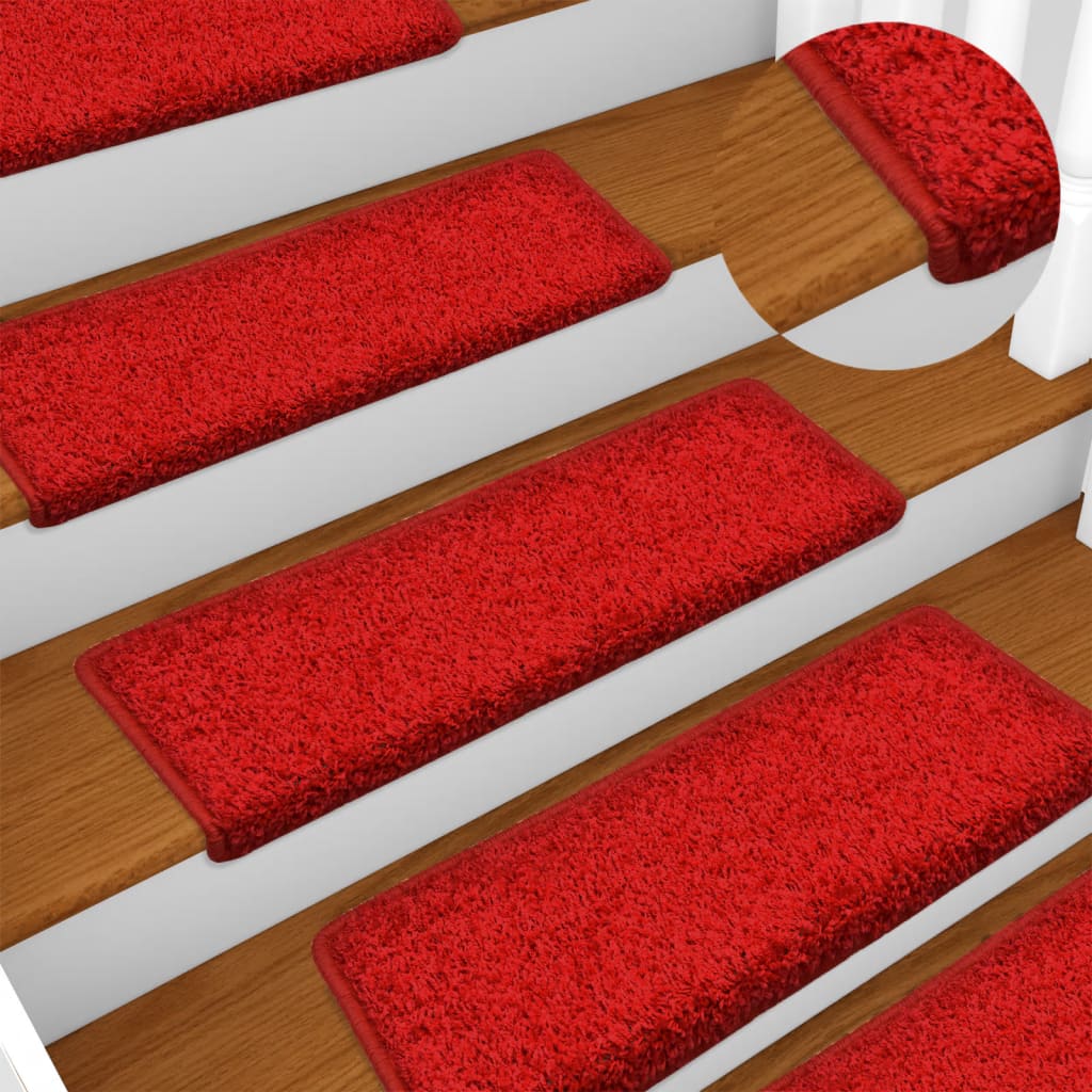 Vidaxl stair mats 15 st 65x21x4 cm red