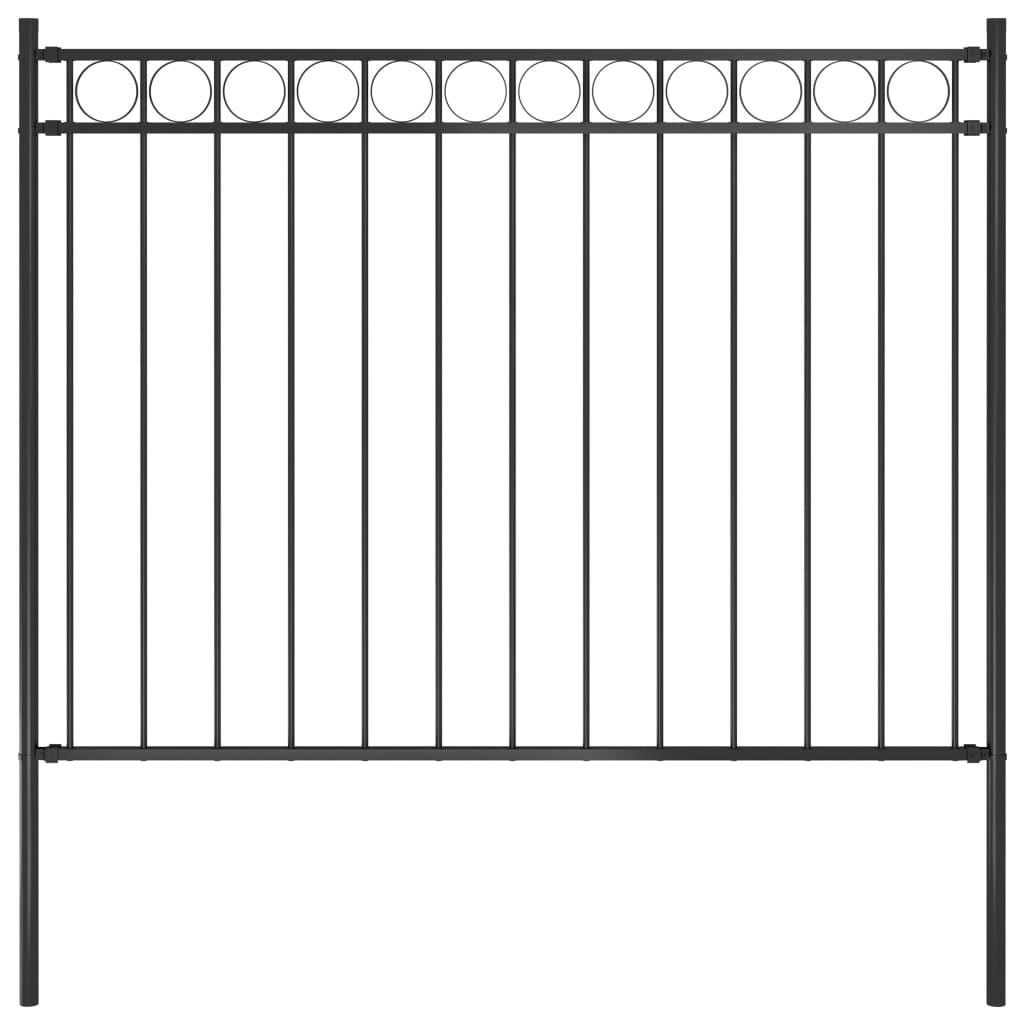 Vidaxl garden fence 1.7x1 m steel black