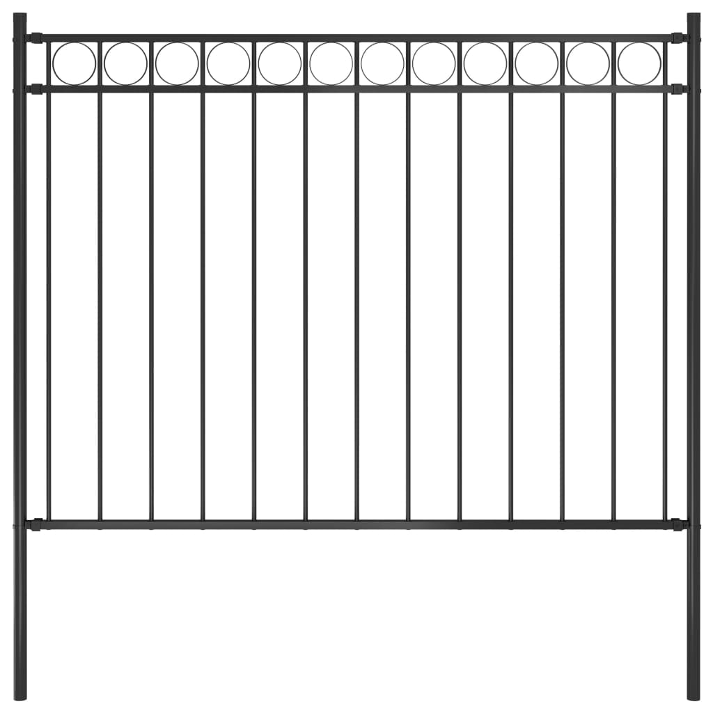 Vidaxl garden fence 1.7x1.2 m steel black