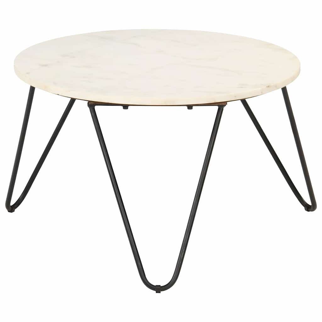 Vidaxl salontafel 65x65x42 cm echt steen met marmeren textuur wit