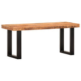 Vidaxl bankje 110 cm massief ruw mangohout en staal