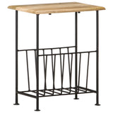 Vidaxl tijdschriftenrek 40x30x50 cm massief mangohout en staal