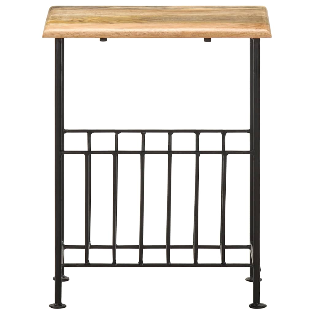 Vidaxl tijdschriftenrek 40x30x50 cm massief mangohout en staal