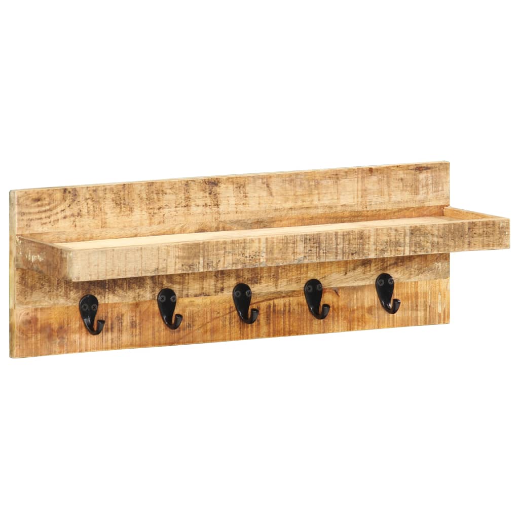 Vidaxl Mauer Mantel Rack 60x15x20 cm faarweg rau Mango Holz