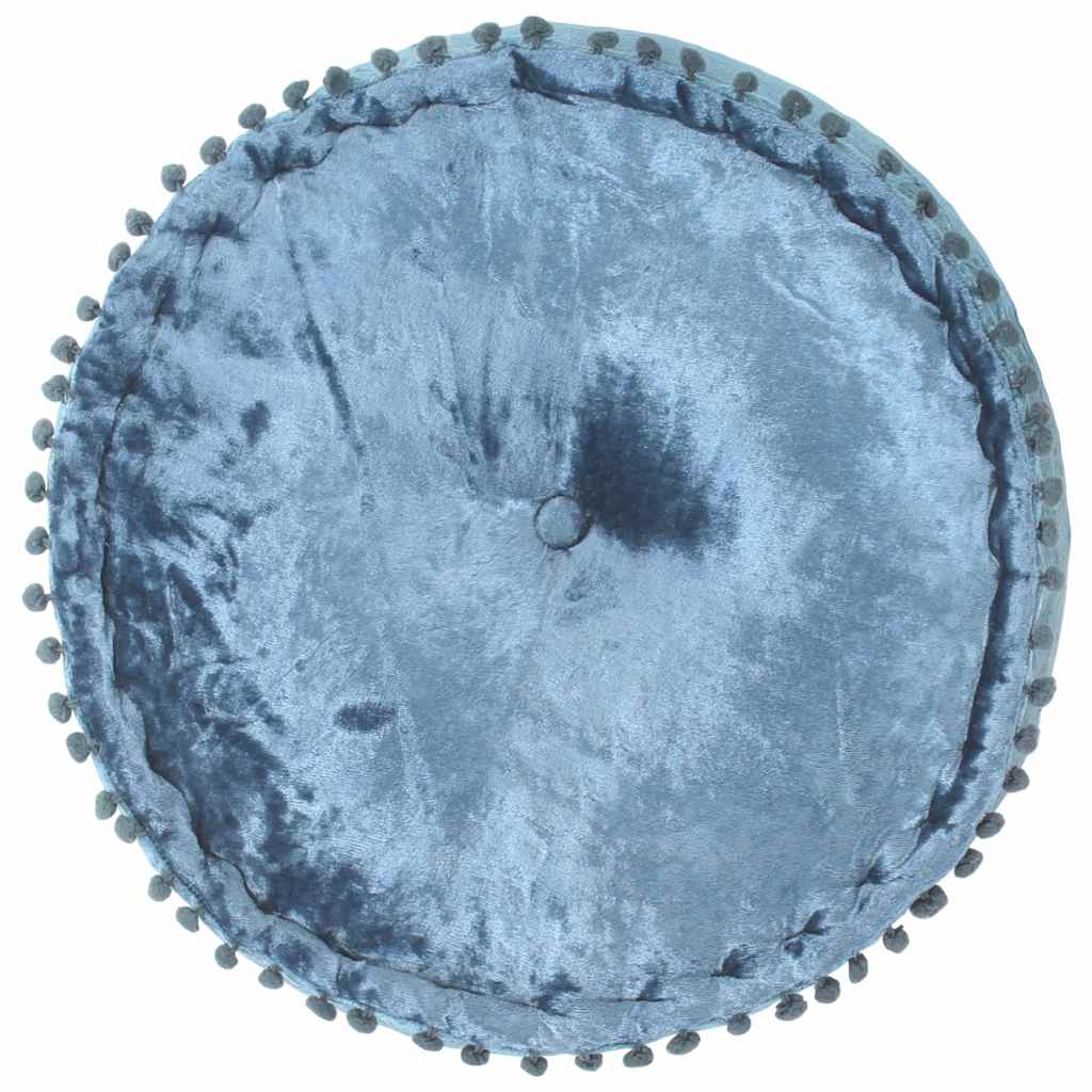 Vidaxl poef rond 40x20 cm fluweel blauw