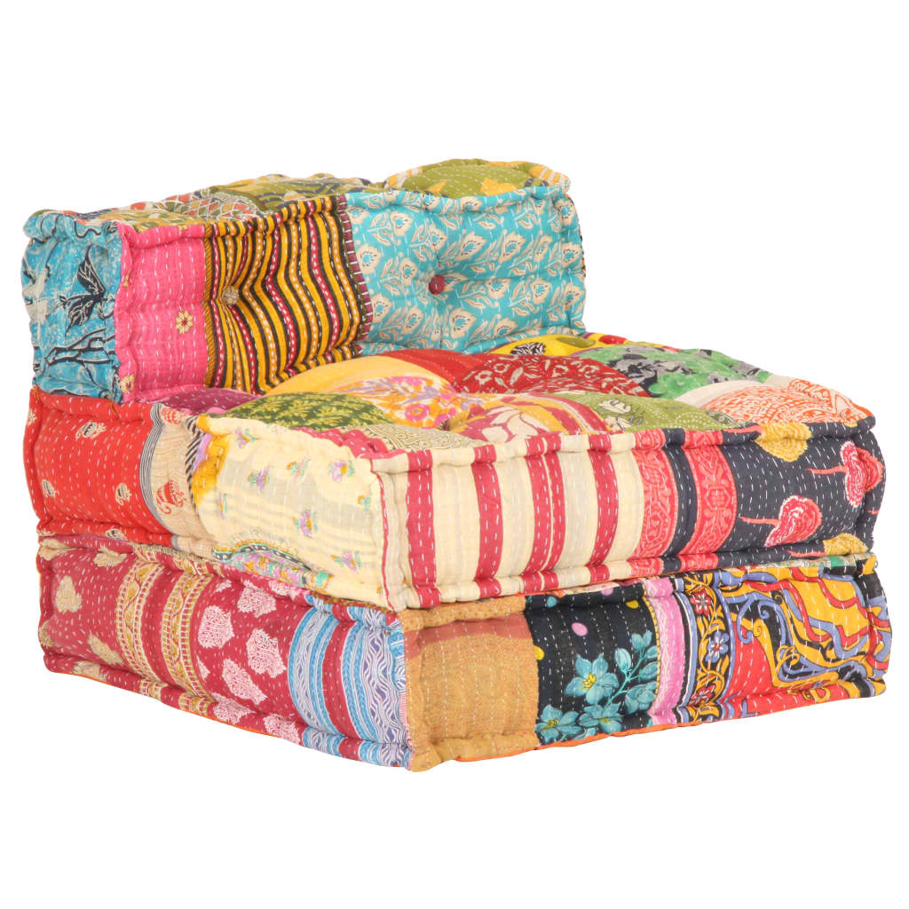 Patchwork Vidaxl Pouf Modular Fabric