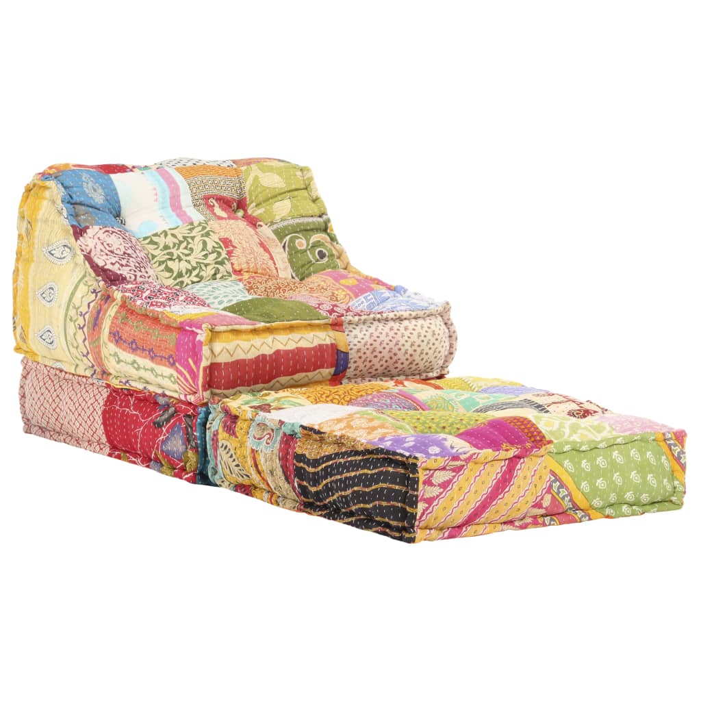 Vidaxl pouf modularna tkanina patchwork