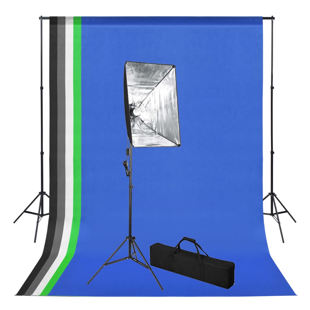 Vidaxl Photo Studio Set mit Hintergrund und Softbox -Lampe