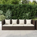 Vidaxl tuinbed met kussens poly rattan bruin
