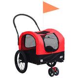 Vidaxl Bicycle Trailer a kočár 2-in-1 červená a černá