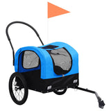 Vidaxl Bicycle Trailer et voiture de chien 2-en-1 bleu et noir