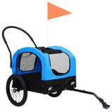 Vidaxl Bicycle Trailer a Dog Car 2-in-1 Blue and Black