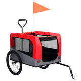 Vidaxl Bicycle Trailer e Dog Auto 2 in 1 rosso e grigio