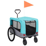 Vidaxl fietstrailer en hondenwagen 2-in-1 blauw en grijs