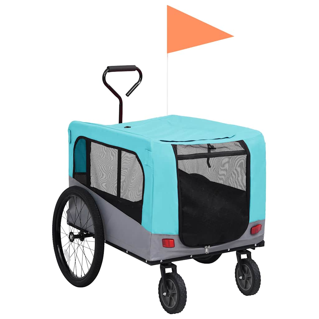 Vidaxl-Fahrradanhänger und Hundewagen 2-in-1 blau und grau