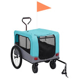 Vidaxl Bicycle Trailer et voiture de chien 2-en-1 bleu et gris