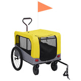 Vidaxl Bicycle Trailer a Dog Car 2-in-1 žlutá a šedá