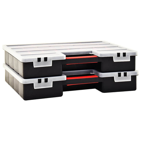 Vidaxl assortimentsdozen 2 st met verdelers 460x325x80 mm kunststof