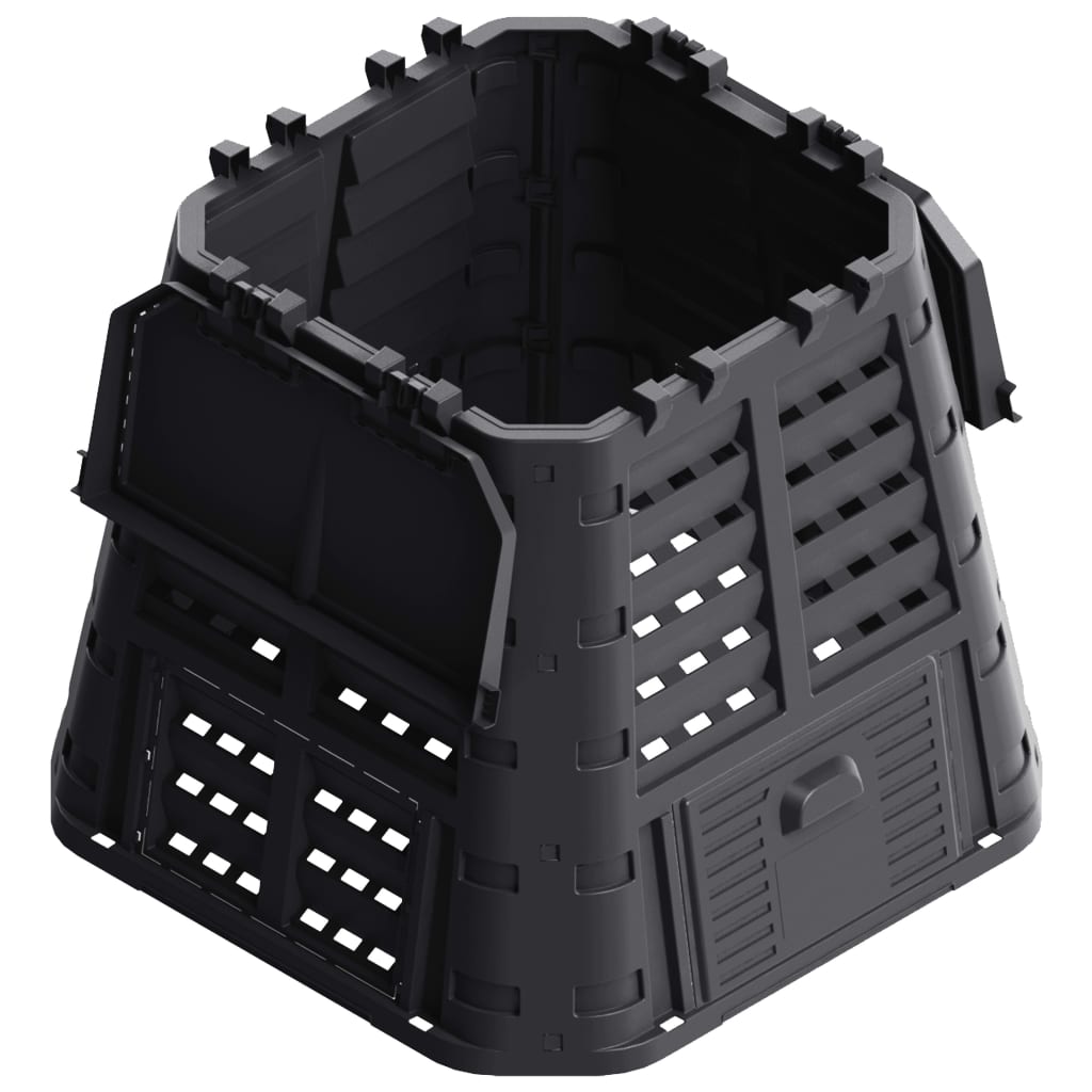 Vidaxl Compost Bin 480 L 93.3x93.3x80 cm noir