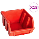 Ensemble de rangement Vidaxl 32 pièces avec panneaux muraux rouges et noirs