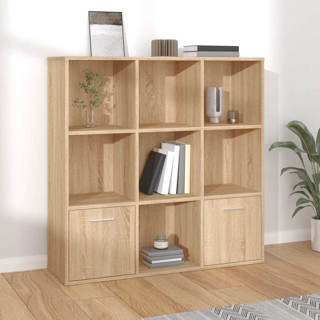 Vidaxl boekenkast 98x30x98 cm bewerkt hout sonoma eikenkleurig