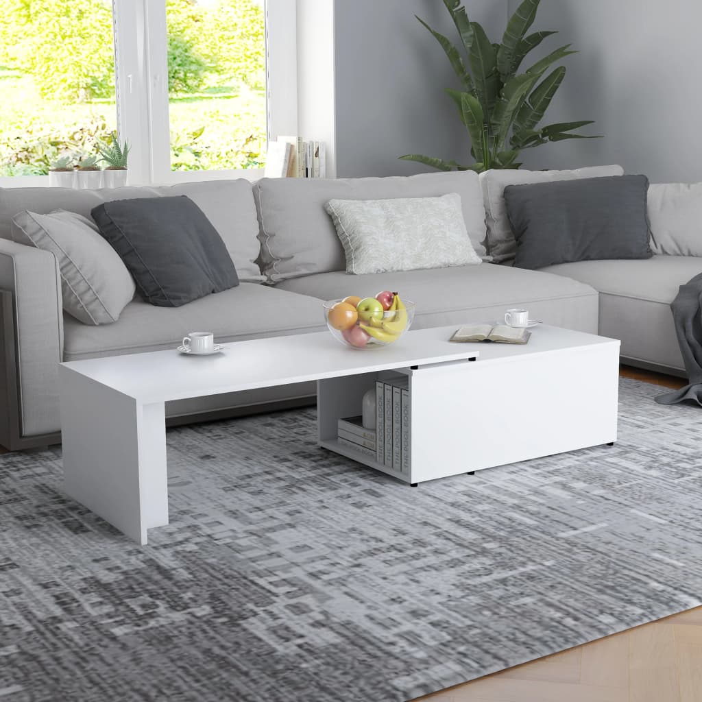 Vidaxl salontafel 150x50x35 cm bewerkt hout wit