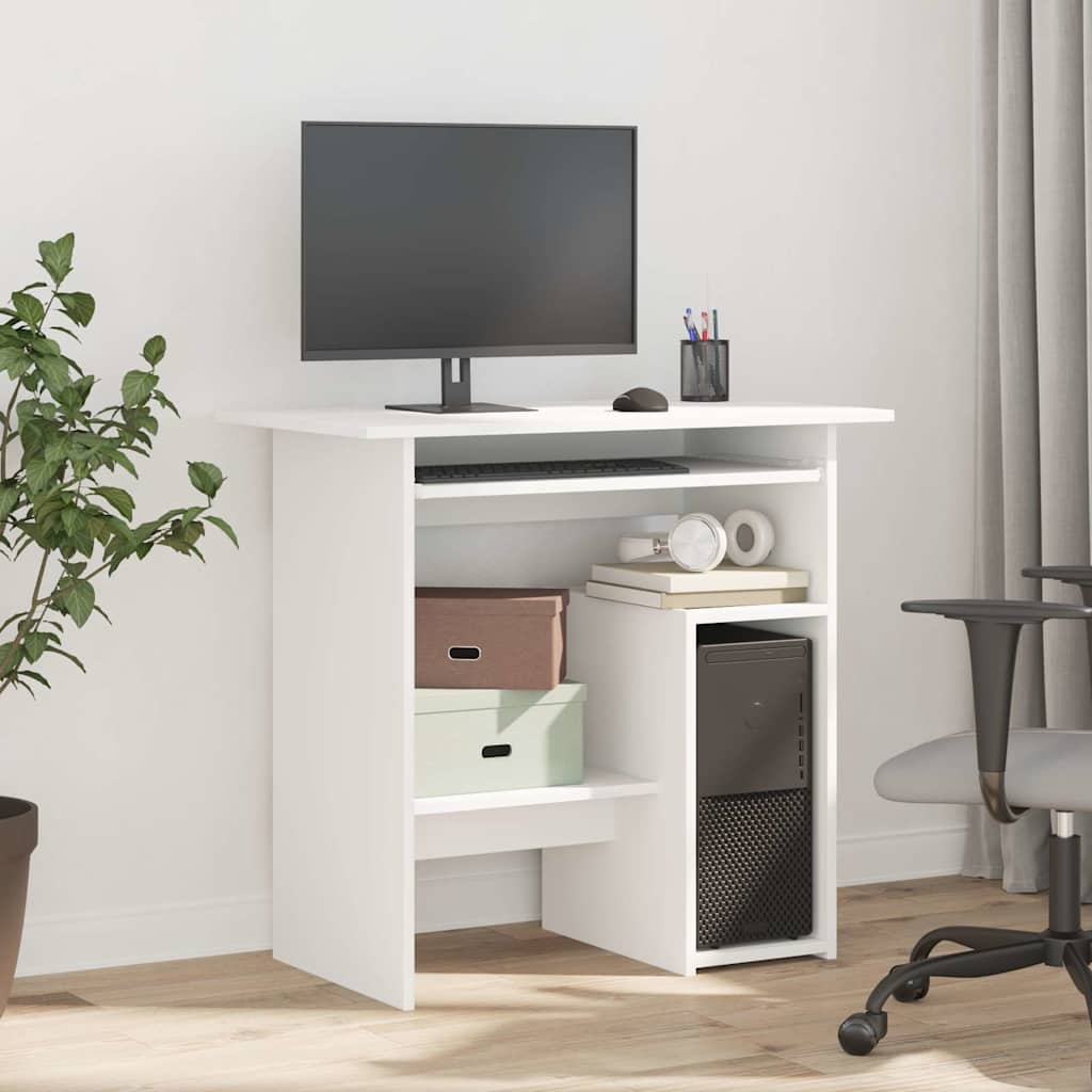 Vidaxl bureau 80x45x74 cm bewerkt hout wit