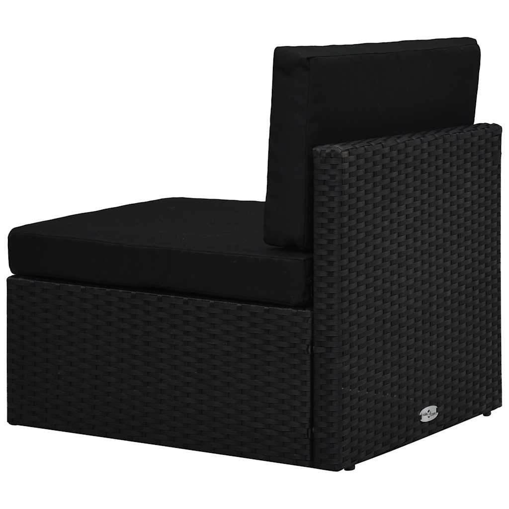 Vidaxl middenbank sectioneel poly rattan zwart