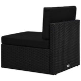 Vidaxl middenbank sectioneel poly rattan zwart