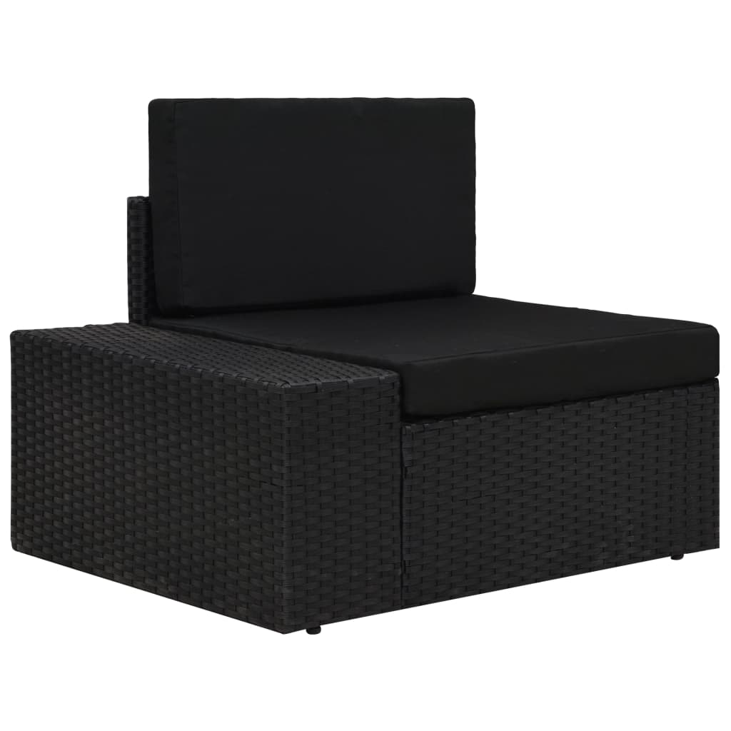 Vidaxl hoekbank met rechterarmleuning sectioneel poly rattan zwart