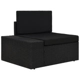 Vidaxl hoekbank met rechterarmleuning sectioneel poly rattan zwart