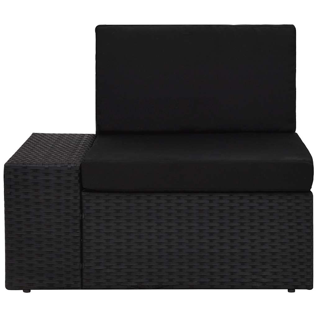 Vidaxl hoekbank met rechterarmleuning sectioneel poly rattan zwart