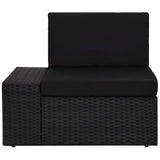 Vidaxl hoekbank met rechterarmleuning sectioneel poly rattan zwart