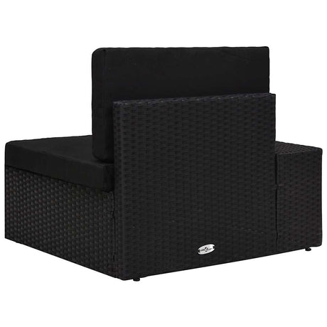 Vidaxl hoekbank met rechterarmleuning sectioneel poly rattan zwart