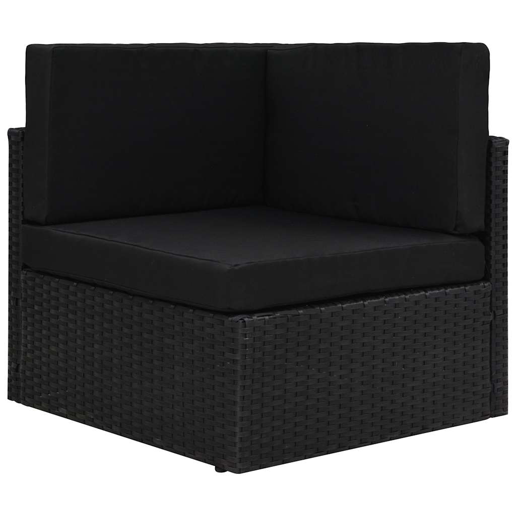 Vidaxl hoekbank sectioneel poly rattan zwart