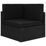 Vidaxl hoekbank sectioneel poly rattan zwart