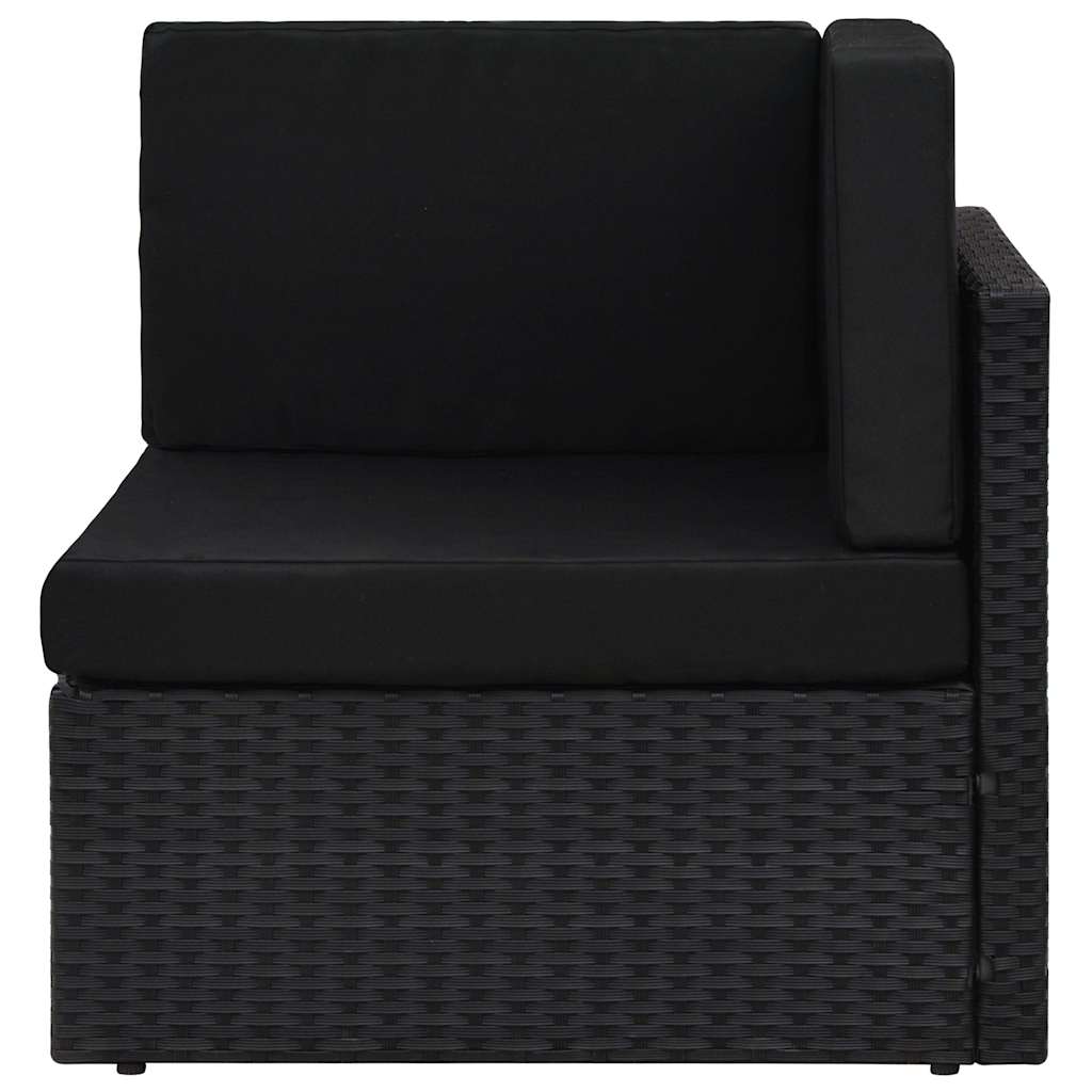 Vidaxl hoekbank sectioneel poly rattan zwart