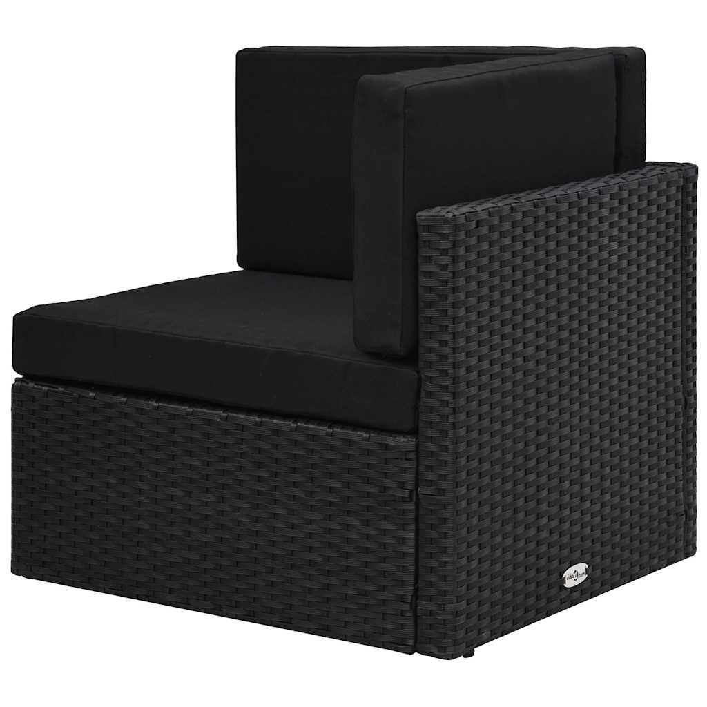 Vidaxl hoekbank sectioneel poly rattan zwart