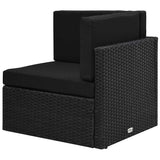Vidaxl hoekbank sectioneel poly rattan zwart