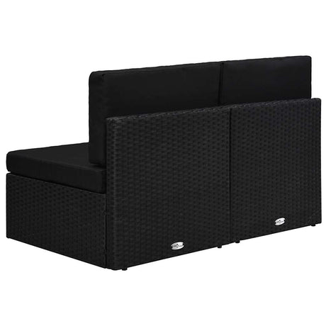 Vidaxl tweezitsbank sectioneel poly rattan zwart