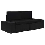 Vidaxl tweezitsbank sectioneel poly rattan zwart