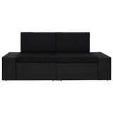 Vidaxl tweezitsbank sectioneel poly rattan zwart